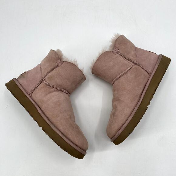 UGG Blush Pink Short Button Boots - Picture 3 of 7